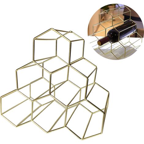 Porte-bouteilles de vin moderne en métal pour table, support à 6 bouteilles, présentoir de comptoir élégant