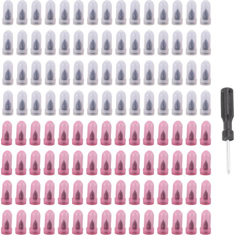 Kit de clous de réparation de pneus, 120 pièces, 60 pièces 0,21x0,47 pouces, 60 pièces 0,26x0,55 pouces, vis en caoutchouc pour réparation de pneus avec tournevis et boîte de (1/5)