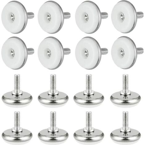 30 weiße, verstellbare Nivellierfüße aus Kunststoff und Metall, mit Muttern, M61530mm, geeignet für Möbel, Tische, Schreibtische, Schränke, Stühle usw.