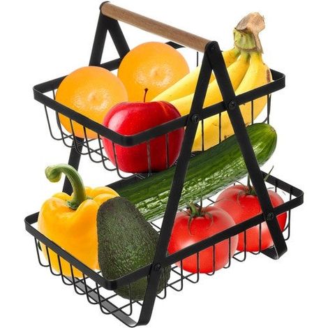 Ruhhy 24265 cesto per fruttaverdura a due livelli (1/5)