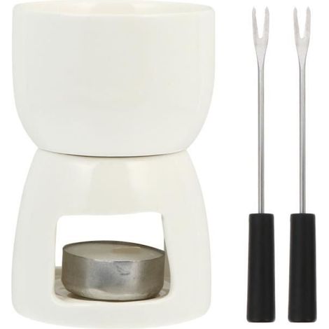 Fourchettes,Pot à Fondue en céramique, 1 ensemble, poêle à chocolat, Gadget de cuisine - Type White A (1/4)