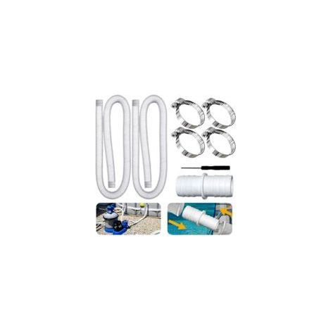 2 Stück 32-mm-Poolschlauch für Poolpumpen, 150 cm langer Schwimmbadschlauch, UV- und chlorbeständig, flexibel für Poolpumpen, mit Sicherheitsclip (1/5)
