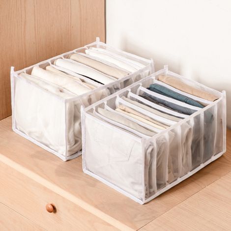 Organisateur de vêtements pour armoire, paniers de rangement pour placard, gain de place, boîte de rangement pour vêtements, conteneurs de rangement portables pour chambre (1/5)