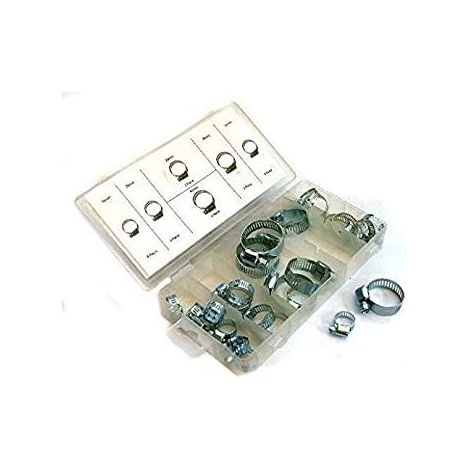 26Pc Heavy Duty Hose Clamps in Assortment Box Hose Clamps Set Jubilee Clips Zinc Plated in Case Hardware DIY Home Professional Use Hand Tools (1/3)