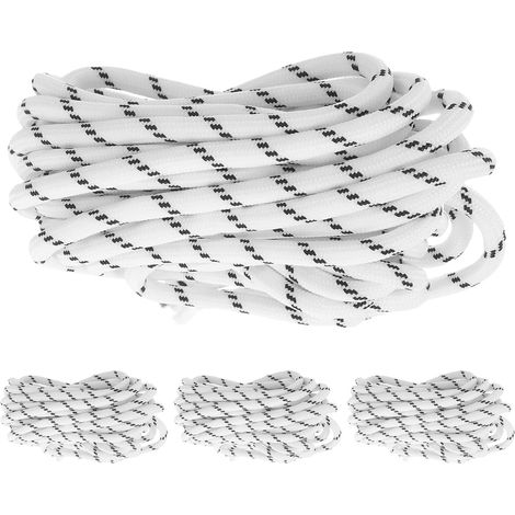 4 Pièces Corde Tressée en Polyester Blanc pour Parasol de Patio, Résistance à L'effilochage, Structure Dense, Remplacement Facile pour Cafés en Extérieur (1/5)