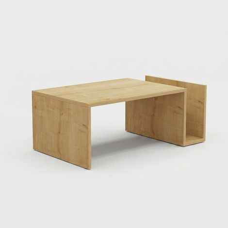 Mesa de centro con revistero Freesia - Roble