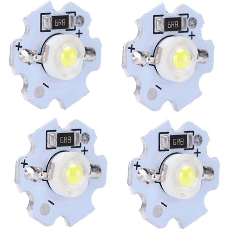 Lot de 25 puces LED 5V 200LM 1W haute puissance pour luminaires DIY, blanc froid 10 000K (1/5)