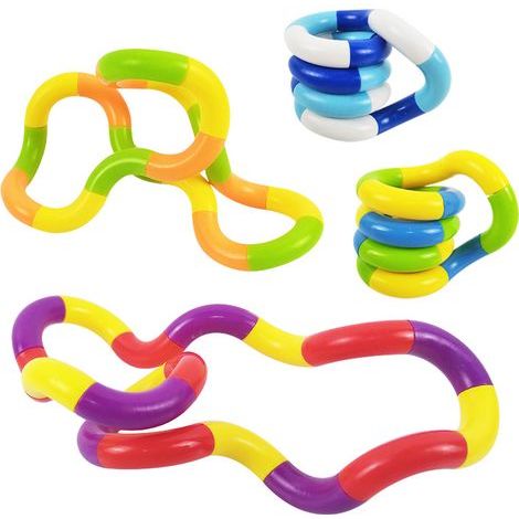 Lot de 4 jouets anti-stress Tangle - Jeu de relaxation sensoriel et éducatif pour soulager le stress (1/5)