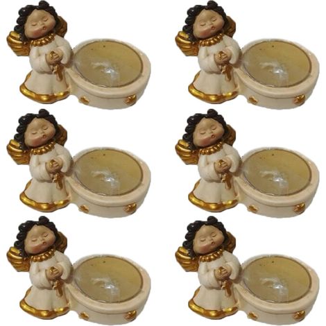 Candela natalizia angelo candela centro tavola di Natale decorazioni addobbi set6 natalizi per casa segnaposto (1/5)