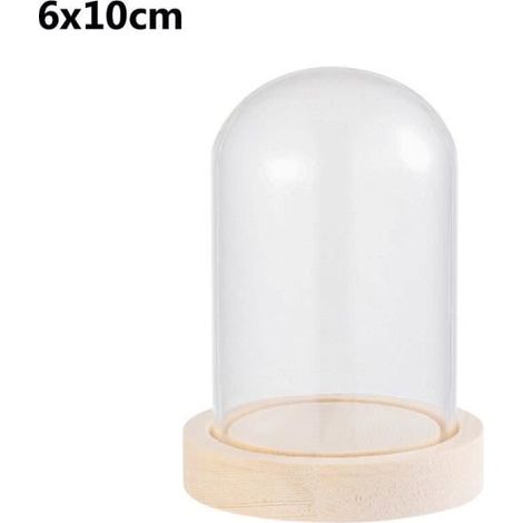 Décoration murale,Porte-Cloche sphérique en verre, 1 pièce, présentoir, couvercle, bouteille de Terrarium - Type 6x10cm with base (1/4)