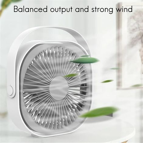 Ventilateur portable, petit et silencieux, rechargeable, 5 V, 1500 mA, pour la maison ou le bureau, sur pied, rafraîchisseur d'air électrique personnel. (1/3)