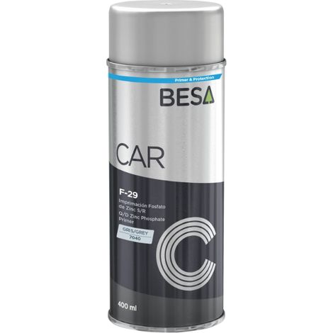 Bombe apprêt antirouille F29 pour métal – Primaire à séchage rapide – Couleur gris fenêtre RAL 7040 – Bon pouvoir couvrant – Besa