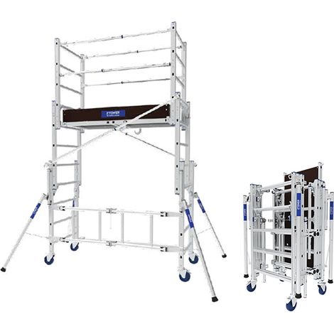 Trabattello con ruote pieghevole - Altezza max. di lavoro 3.80m - 22407420 (1/5)