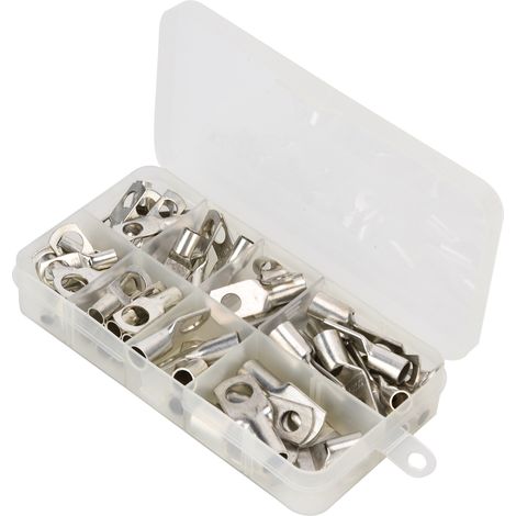 Lot de 60 cosse à œil en cuivre étamé, kit assortiment de connecteurs électriques SC6-SC25 (1/5)