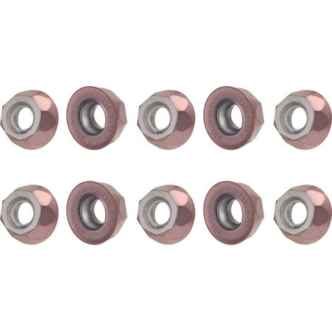 Ensemble de 10 plaquettes rondes en carbure, adaptées au travail du bois et à l'usinage du bronze sur tour CNC DIY, revêtues de carbure (Modèle : RPMT10T3MOE-P). (1/5)