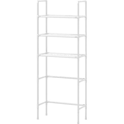 Étagère de rangement pour machine à laver, étagère de rangement de salle de bain à trois niveaux en acier inoxydable (1/5)