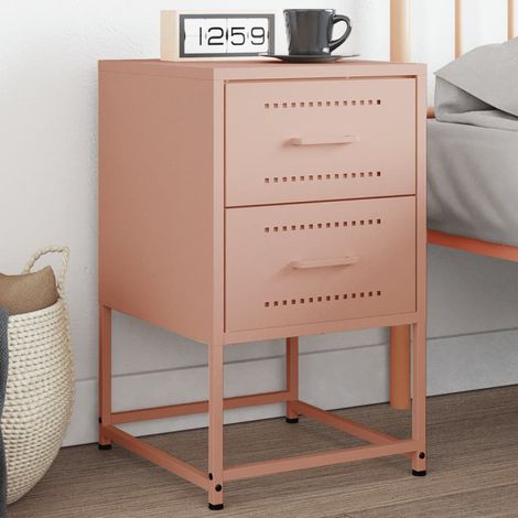 vidaXL Comodino Rosa 36x39x60,5 cm in Acciaio