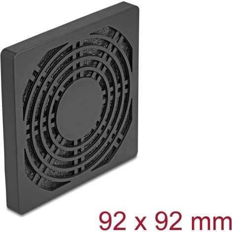 Delock Rejilla de ventilador con filtro de polvo 92 x 92 mm negra