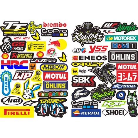 2 Feuilles Autocollant Voiture Moto Humour Casque Stickers Tuning Velo Personnalisé Sport Motocross Convient Aux Motos, Vélos de Course, Bicyclettes, Skateboards et Casques (1/5)