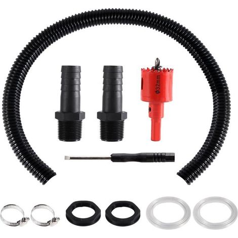 Kit de Connexion de Récupérateurs d'eau de pluie,Ensemble de Liens de Récupérateur d'eau de Pluie de 1 pouce- Connexion de 100cm (1/5)
