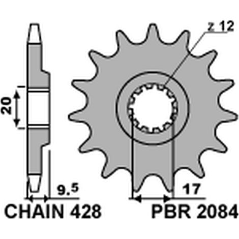 Piñón delantero PBR JTF1907 14 KTM SX 85 Acero Duradero Resistente