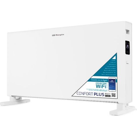 Convector eléctrico WiFi 2000W Orbegozo. Control táctil, APP inteligente, temperatura 10-35ºC