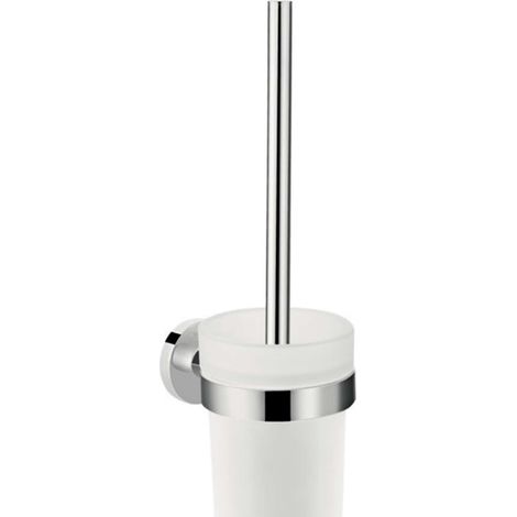 Hansgrohe – Brosse WC murale en laiton et verre – Design chromé élégant – Dimensions compactes 9,4 x 35,5 x 12,8 cm – Support inclus (1/5)