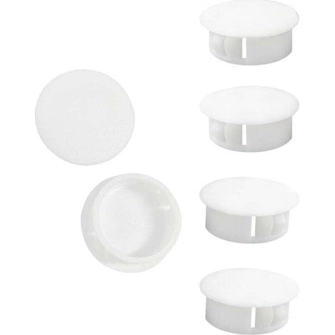10 pezzi di tappi rotondi in plastica da 25 mm, copriforo per mobili, bianchi, tappo per foro per trapano per serratura foro mobili