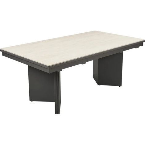 Table extensible 180/330 cm céramique travertin et pieds métal gris – ANATOLIA (1/5)