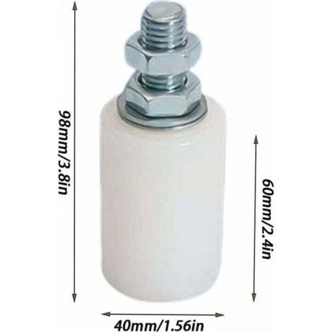 Olive De Guidage Supérieure Nylon, 2 Unitésrouleaux pour Porte Coulissante, Fixation avec Tige Filetée, Olive ou Galet de Guidage pour Portail Coulissant ou Autres Applications (40 x 60MM) (1/3)