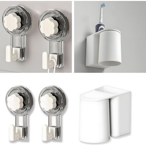 Set: Accroche Serviette Salle de Bain + Porte Brosse à Dents Mural (1/5)