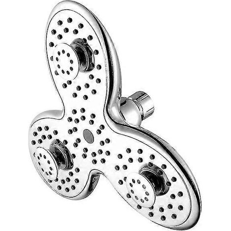 Pommeau de douche effet pluie - Style ventilateur de plafond, angle réglable, buses autonettoyantes, installation facile, régulateur de débit. (1/5)