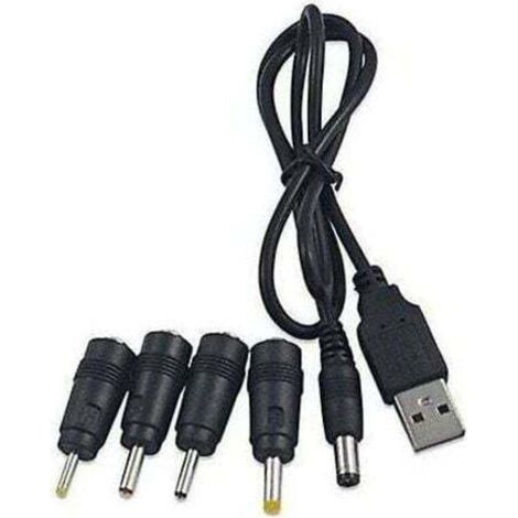 Cavo universale da CC a USB 2.0 2.5 3.0 4.0 5.5, caricabatterie multiplo 5 in 1