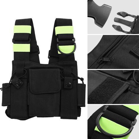 Gilet universel pour talkie-walkie, sacoche de poitrine en nylon pour interphone mains libres (1/5)