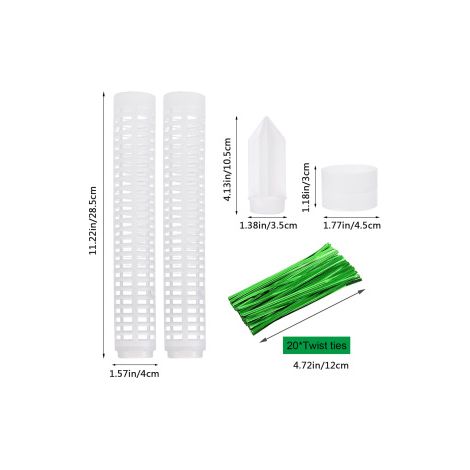 2 tiges en plastique empilables 28,5×4 cm – Support pour plantes grimpantes – Tour à mousse pour orchidées et lierres (1/4)