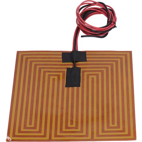 Film chauffant polyimide 150°C 20x20cm pour lit d'imprimante 3D, 12V 120W adhésif (1/5)