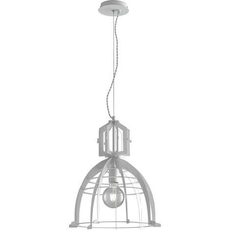 "Lampadario a sospensione URBAN bianco in metallo (1xE27)" (1/2)