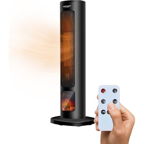 Termoventilatore Ceramico 2000w Con Telecomando, Timer 12h Ed Effetto Fiamma (1/5)