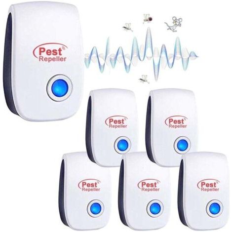Répulsif Ultrason Anti-Rongeurs Insectes, 6 pcs Ultrason Anti Moustique Ultrason Souris et Rats, Intérieur Répulsif Électronique Insectes pour Souris, Rats Fourmis Araignées Moustiques