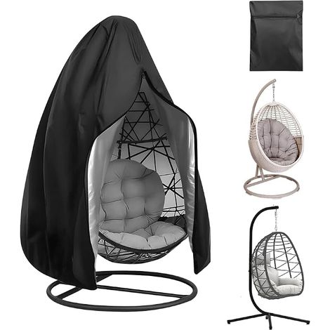 Hanging Chair Cover, Outdoor Hanging Egg Cover, 210D Oxford Garden Hanging Chair Cover, Waterproof Anti-UV Egg Chair Cover for Patio Swings, 190 x 115 cm (1/5)