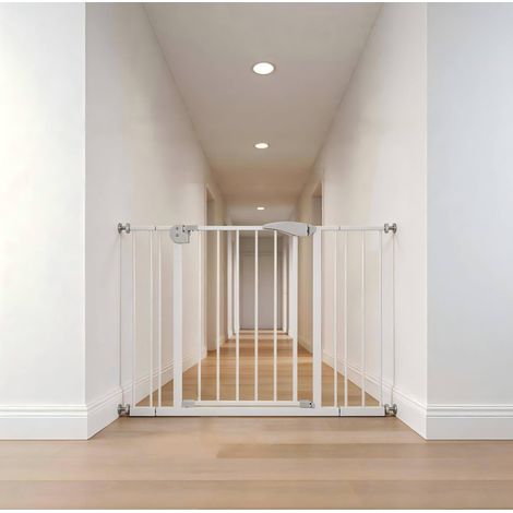 Barandilla de seguridad extensible 75-115 cm, 76 cm, blanca, sin taladro OKMYHOME (1/5)