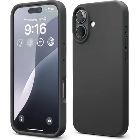 Coque en silicone Rvelon pour iPhone 16 - Noir (1/4)