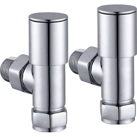 Kibath L305534 Set di due valvole e serratura per radiatore e portasciugamani del circuito dell'acqua calda Finitura cromata lucida (1/5)