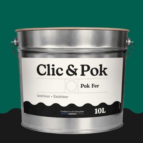 Peinture Fer Antirouille – Métal Extérieur Intérieur, Satinée, Protection Rouille - 10L - RAL 6026 - Vert opale