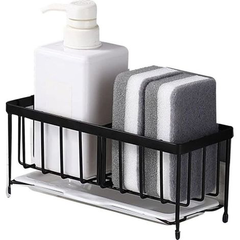 Soporte para esponjas, estante de cocina, soporte para esponjas para fregadero de cocina Sinier, organizador, anticorrosión, estropajos, jabón (1/5)