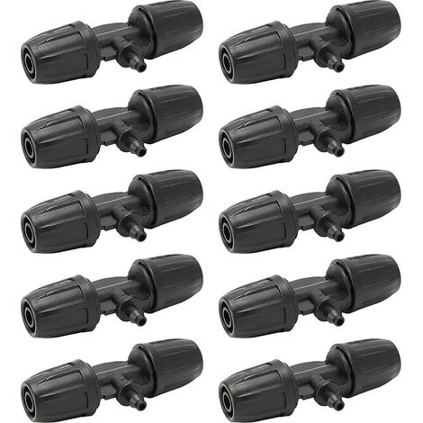 10 Pièces 8/11 à 4/7 Té Réducteur avec Boucle Jardin Irrigation Atomisation Tube Connecteur Barbelé Raccords de Tuyauterie (1/5)