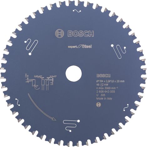 Bosch Kreissägeblatt Expert for Steel für Handkreissägen 184 x 20 x 2 mm 48 - 2608643055 (1/4)