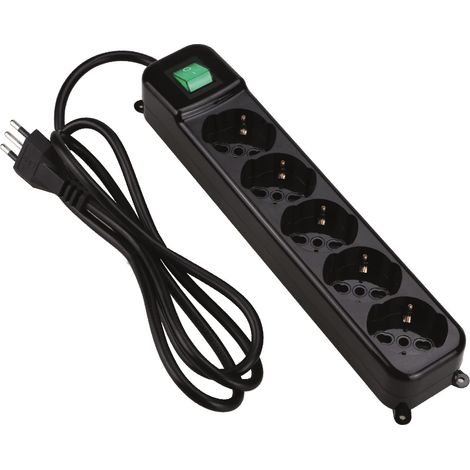 Tecnoware FMP5IIG prolunghe e multiple 1,5 m 5 presa(e) AC Interno Nero, Verde (1/4)