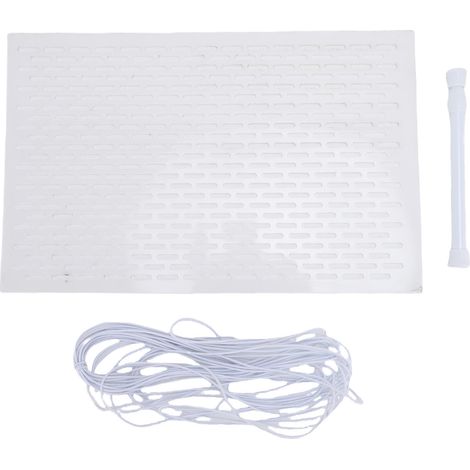 Kit de protection pour écumoire de piscine en polypropylène avec épuisette, corde de 10 m et tige télescopique. Empêche le blocage. Montage facile.