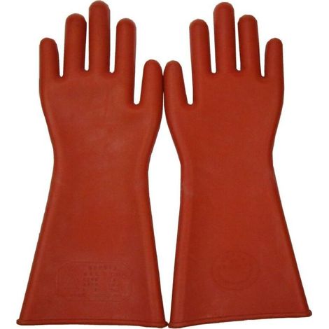 Gants de Travail Gants Électriciens en Caoutchouc Couverture de Sécurité,gants isolés 12kv(Quantité : 1 ensemble) (1/3)